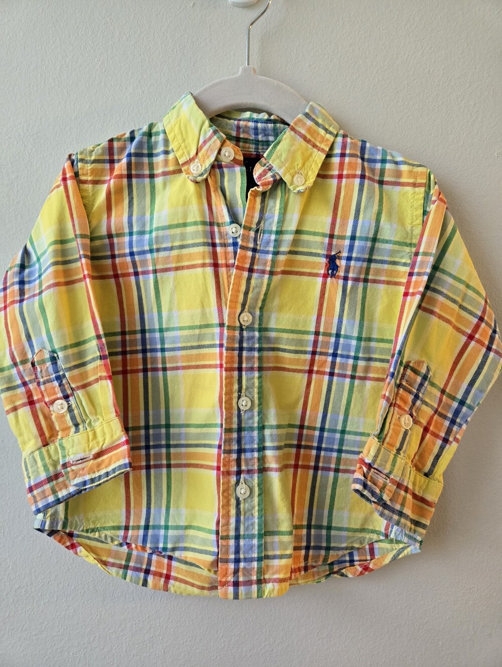 Ralph Lauren Yellow Plaid Button-Down Shirt for Kids